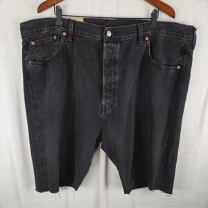 Levis 501 Button Fly Black Denim Jean Shorts Jorts Mens Size 48 NWT